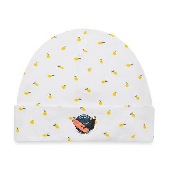 Supertubos Peniche Portugal Atlantic Surf Retro - Baby Premium Organic Mütze - Weiß/Zitronengelb - Vorne