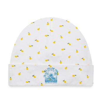Endlose Sommersonnenlandschaft - Baby Premium Organic Mütze - Weiß/Zitronengelb - Vorne