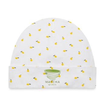Matcha  - Baby Premium Organic Mütze - Weiß/Zitronengelb - Vorne