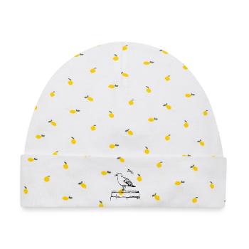 Möwe – Illustration - Baby Premium Organic Mütze - Weiß/Zitronengelb - Vorne
