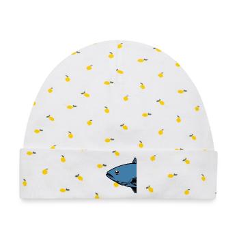 Kabeljau Fisch Angeln Hobby Geschenkidee  - Baby Premium Organic Mütze - Weiß/Zitronengelb - Vorne