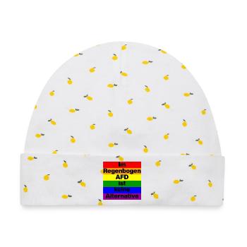 IM REGENBOGEN AFD IST KEINE ALTERNATIVE  - Baby Premium Organic Mütze - Weiß/Zitronengelb - Vorne
