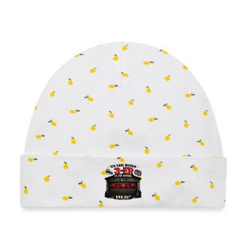 3-ER in der Garage – Humor-Design - Baby Premium Organic Mütze - Weiß/Zitronengelb - Vorne