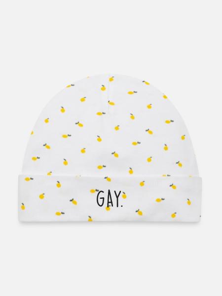 GAY black - Baby Premium Organic Mütze - Weiß/Zitronengelb