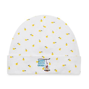 Skilift - Gans Oben - Baby Premium Organic Mütze - Weiß/Zitronengelb - Vorne