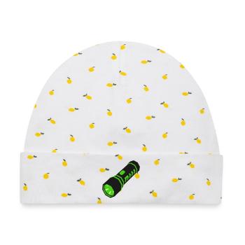 Taschenlampe Licht Icon - Baby Premium Organic Mütze - Weiß/Zitronengelb - Vorne