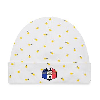 Mount Ventoux Deluxe - Baby Premium Organic Mütze - Weiß/Zitronengelb - Vorne