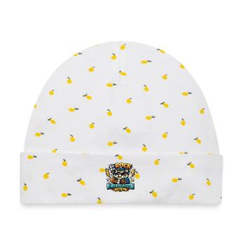 Ich rock den Kindergarten jeden Tag - Baby Premium Organic Mütze - Weiß/Zitronengelb - Vorne