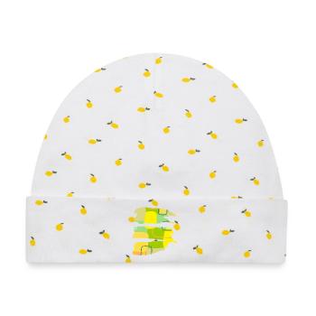 Casual Kunst - abstraktes Farb-Form Design - Baby Premium Organic Mütze - Weiß/Zitronengelb - Vorne