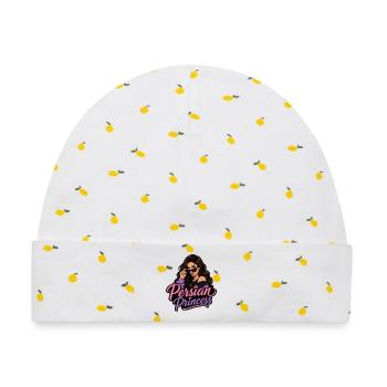 Persische Prinzessin Glamour - Baby Premium Organic Mütze - Weiß/Zitronengelb - Vorne