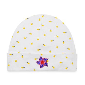 Kosmischer Seestern - Baby Premium Organic Mütze - Weiß/Zitronengelb - Vorne