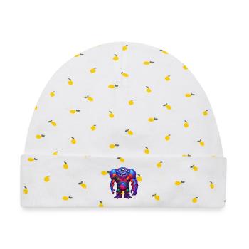 Lebendiges Regenbogenmonster - Baby Premium Organic Mütze - Weiß/Zitronengelb - Vorne