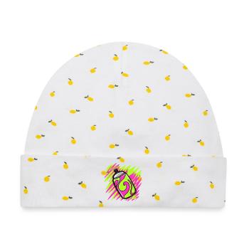 Neon-Graffiti-Spraydosen-Tee - Baby Premium Organic Mütze - Weiß/Zitronengelb - Vorne