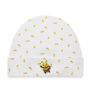 Kawaii Honigbiene Bumblebee - Baby Premium Organic Mütze - Weiß/Zitronengelb - Vorne