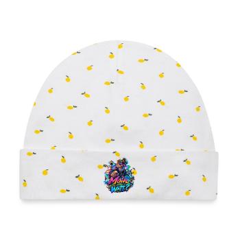 Neon Nautik Captain Moin Oder Watt - Baby Premium Organic Mütze - Weiß/Zitronengelb - Vorne