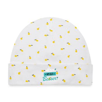 Älter Wilder Besser - Frecher Spruch - Baby Premium Organic Mütze - Weiß/Zitronengelb - Vorne