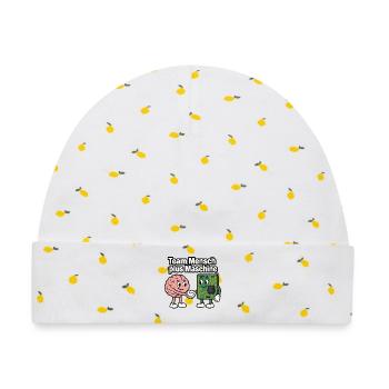 Team Mensch plus Maschine – KI Tech Humor Shirt - Baby Premium Organic Mütze - Weiß/Zitronengelb - Vorne