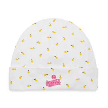 Fröhliche & knallpinke Discokugel Retro-Weihnachten - Baby Premium Organic Mütze - Weiß/Zitronengelb - Vorne
