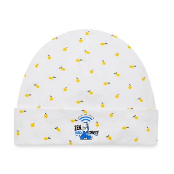 ZEN, ABER VERBUNDEN – Lustige Geek-Wi-Fi-Katze - Baby Premium Organic Mütze - Weiß/Zitronengelb - Vorne