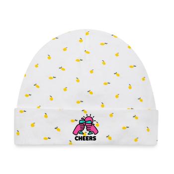 Cheers Glaeser Sonne Logo - Baby Premium Organic Mütze - Weiß/Zitronengelb - Vorne