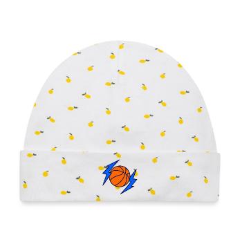 Basketball Lightning - Baby Premium Organic Mütze - Weiß/Zitronengelb - Vorne