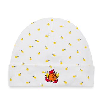 Basketball Flames - Baby Premium Organic Mütze - Weiß/Zitronengelb - Vorne
