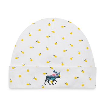Abendmoose Panorama - Baby Premium Organic Mütze - Weiß/Zitronengelb - Vorne