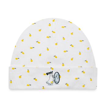 Boo Spiegelgeist im Spiegel - Baby Premium Organic Mütze - Weiß/Zitronengelb - Vorne