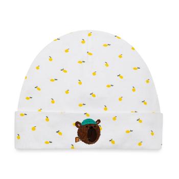 Kapitän Bär der alte Seebär - Baby Premium Organic Mütze - Weiß/Zitronengelb - Vorne