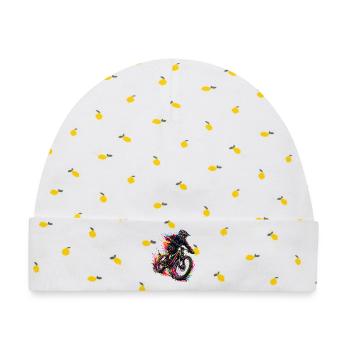 Color_biker - Baby Premium Organic Mütze - Weiß/Zitronengelb - Vorne