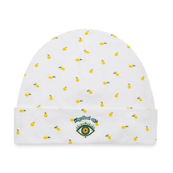 Mystisches Auge - Baby Premium Organic Mütze - Weiß/Zitronengelb - Vorne