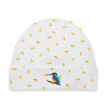 Eisvogel Aquarell - Baby Premium Organic Mütze - Weiß/Zitronengelb - Vorne