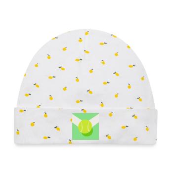 Tennisbälle Tennis - Baby Premium Organic Mütze - Weiß/Zitronengelb - Vorne