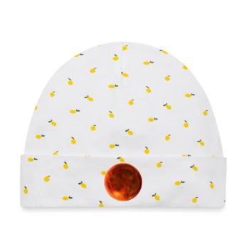 roter Blutmond - Baby Premium Organic Mütze - Weiß/Zitronengelb - Vorne