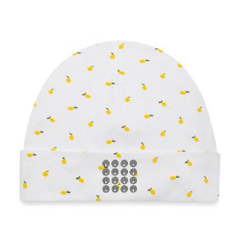 Cartoon-Maulwurfkopf - Baby Premium Organic Mütze - Weiß/Zitronengelb - Vorne