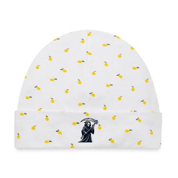 Der Sensenmann mit einer Sense, einem Symbol des Todes - Baby Premium Organic Mütze - Weiß/Zitronengelb - Vorne