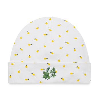 Herbs & Kitchen Garden – Motiv Geschenkidee. - Baby Premium Organic Mütze - Weiß/Zitronengelb - Vorne