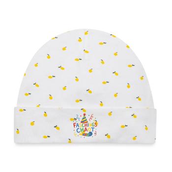 Faschings Chaot Karneval Kinder Party Spruch Shirt - Baby Premium Organic Mütze - Weiß/Zitronengelb - Vorne