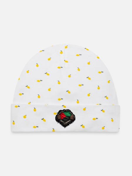 Flagge von Martinique Hyperrealistische Streetwear - Baby Premium Organic Mütze - Weiß/Zitronengelb