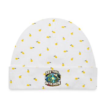 See You On The Inside – Hollow Earth - Baby Premium Organic Mütze - Weiß/Zitronengelb - Vorne