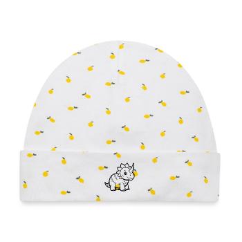 Triceratops - Baby Premium Organic Mütze - Weiß/Zitronengelb - Vorne