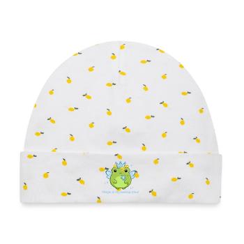 Süße Frosch Fee in blau mit lustigem Spruch - Baby Premium Organic Mütze - Weiß/Zitronengelb - Vorne