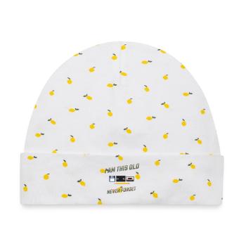 I'm This Old Never Forget Retro Design - Baby Premium Organic Mütze - Weiß/Zitronengelb - Vorne
