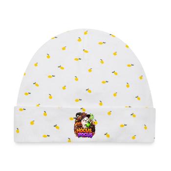 Halloween Hexenfreude: Trank & Kürbis - Baby Premium Organic Mütze - Weiß/Zitronengelb - Vorne