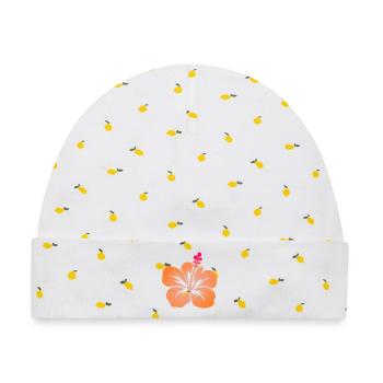 Tropische Blumen - Baby Premium Organic Mütze - Weiß/Zitronengelb - Vorne