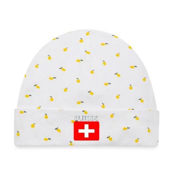 Schweiz - Baby Premium Organic Mütze - Weiß/Zitronengelb - Vorne