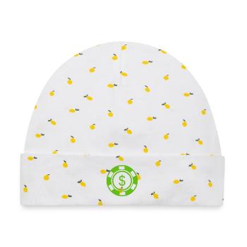 Fischspoker - Baby Premium Organic Mütze - Weiß/Zitronengelb - Vorne