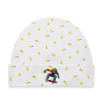Skater Monster - Baby Premium Organic Mütze - Weiß/Zitronengelb - Vorne