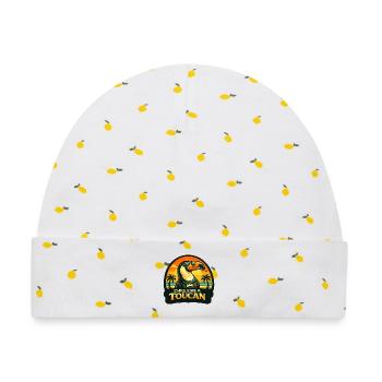 Chill wie ein Toucan - Baby Premium Organic Mütze - Weiß/Zitronengelb - Vorne