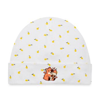 Kawaii Capybara - Baby Premium Organic Mütze - Weiß/Zitronengelb - Vorne